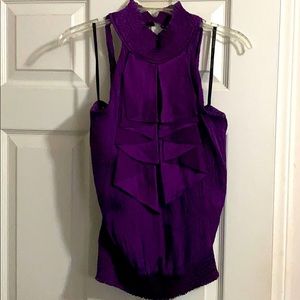 Purple Bebe Turtle Neck Sleeveless Top